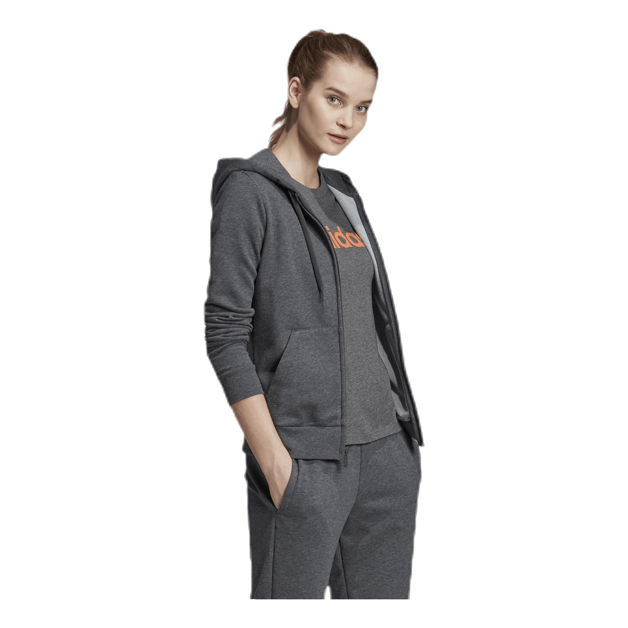 ADIDAS Linear Full Zip Hood Grey 6 ADIDAS Linear Full Zip Hood Grey - Bilde 6