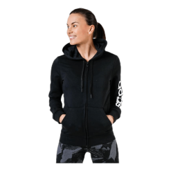 ADIDAS Essentials Linear Full Zip Hoodie Black / White