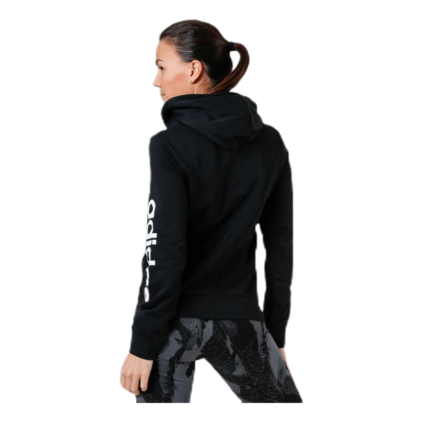 ADIDAS Essentials Linear Full Zip Hoodie Black / White 2 ADIDAS Essentials Linear Full Zip Hoodie Black / White - Bilde 2