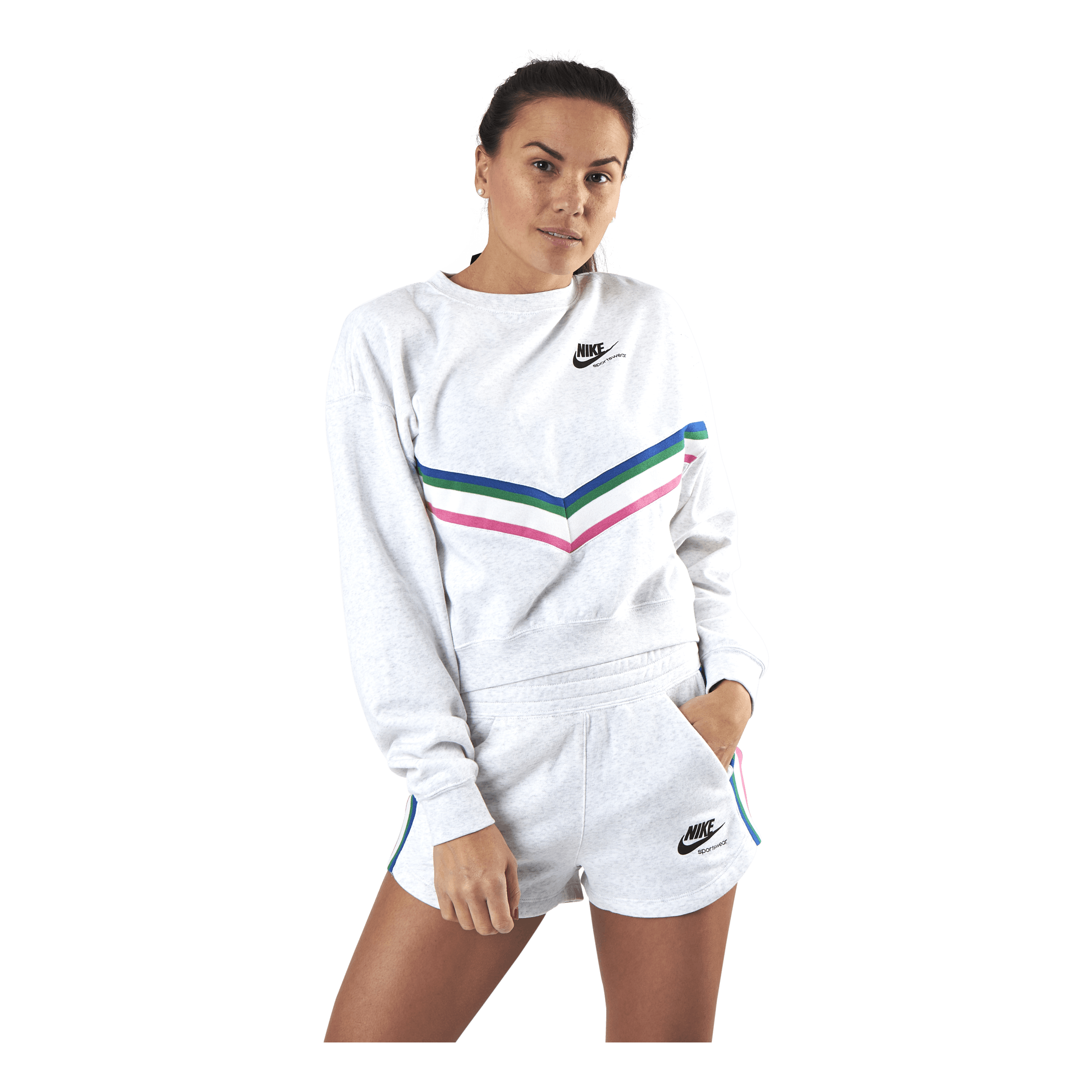 Nike Womens Nsw Heritage Crew Birch Heather/Black 1 Nike Womens Nsw Heritage Crew Birch Heather/Black