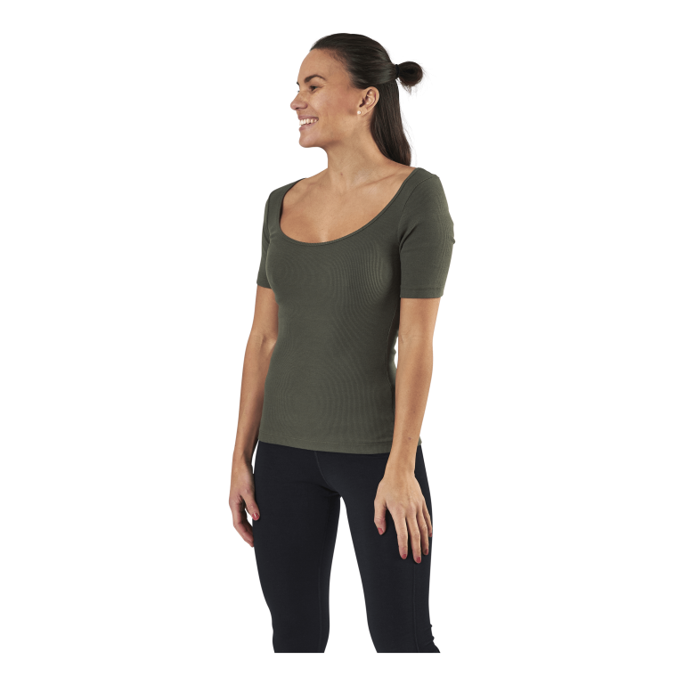 Bread & Boxers T-shirt Ribbed Green 3 Bread & Boxers T-shirt Ribbed Green - Bilde 3