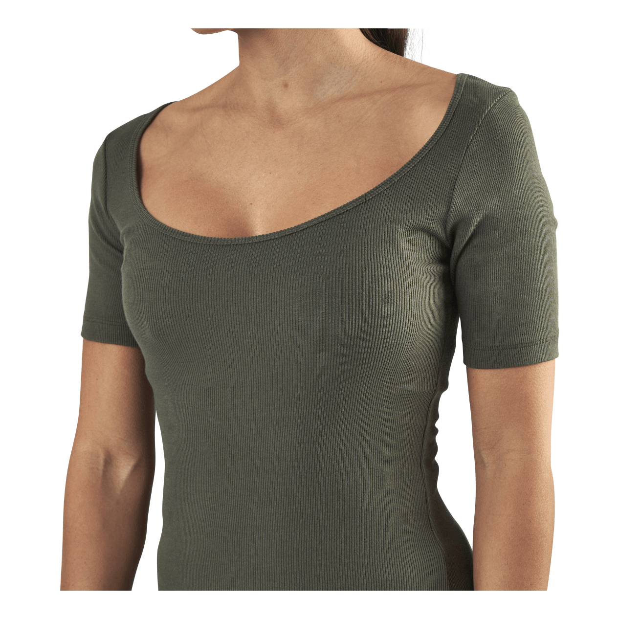 Bread & Boxers T-shirt Ribbed Green 2 Bread & Boxers T-shirt Ribbed Green - Bilde 2