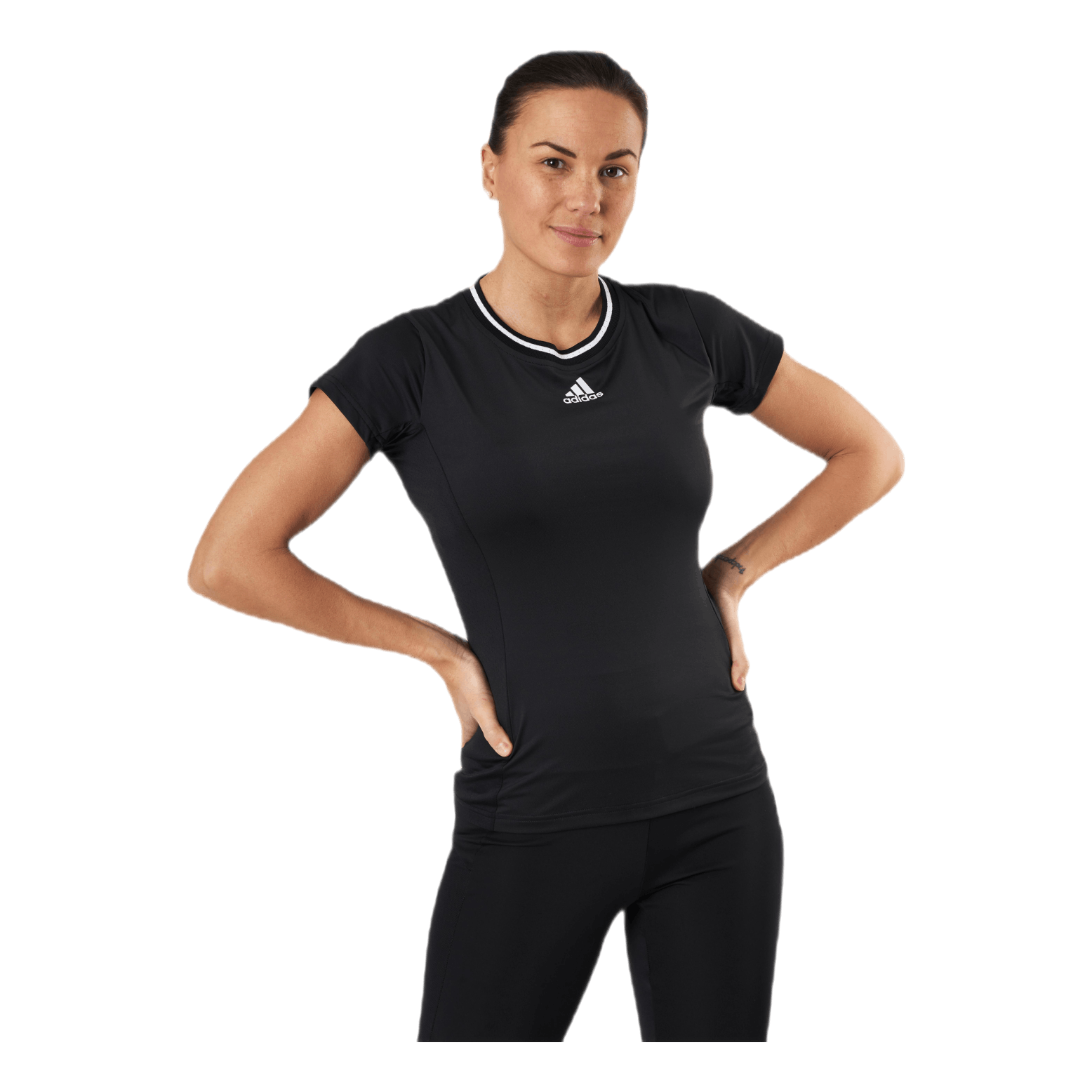 ADIDAS TENNIS Match Tee Aeroready White/Black 1 ADIDAS TENNIS Match Tee Aeroready White/Black