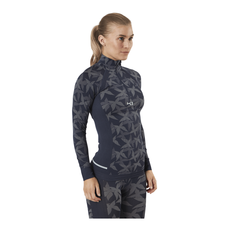 Kari Traa Butterfly Half-Zip Shirt Blue 1 Kari Traa Butterfly Half-Zip Shirt Blue