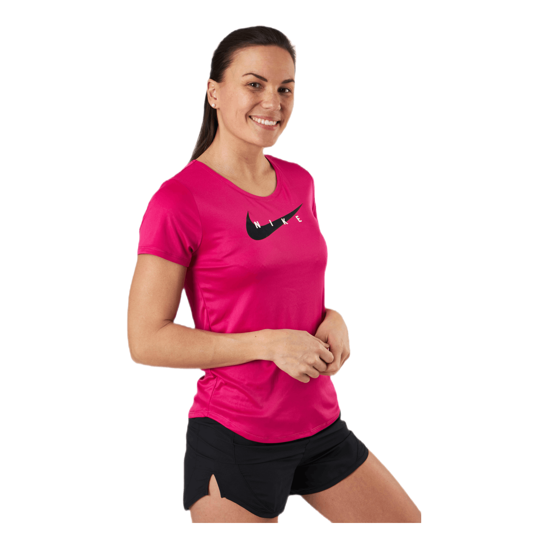 Nike Swoosh Run Top SS Silver/Red 1 Nike Swoosh Run Top SS Silver/Red