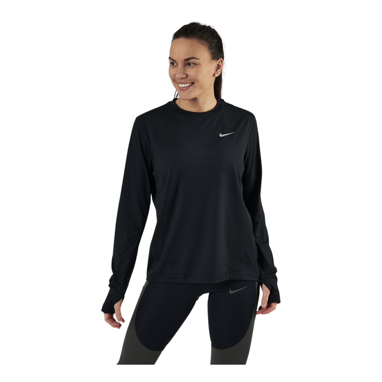 Nike Dri-FIT Element Women's Running Crew BLACK/REFLECTIVE SILV 2 Nike Dri-FIT Element Women's Running Crew BLACK/REFLECTIVE SILV - Bilde 2