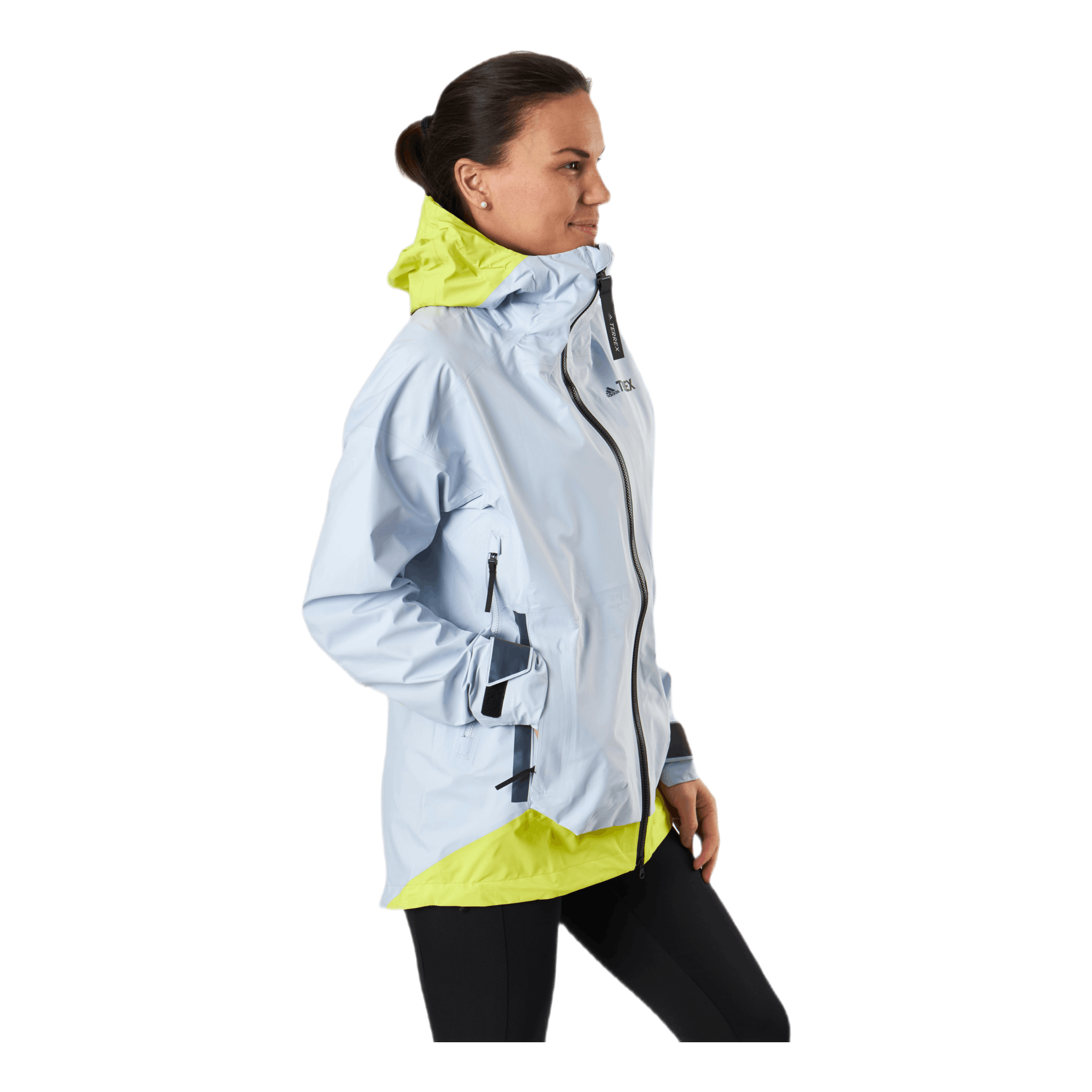 ADIDAS W Terrex Myshelter Gore-Tex Active Jacket Halo Blue / Acid Yellow 2 ADIDAS W Terrex Myshelter Gore-Tex Active Jacket Halo Blue / Acid Yellow - Bilde 2