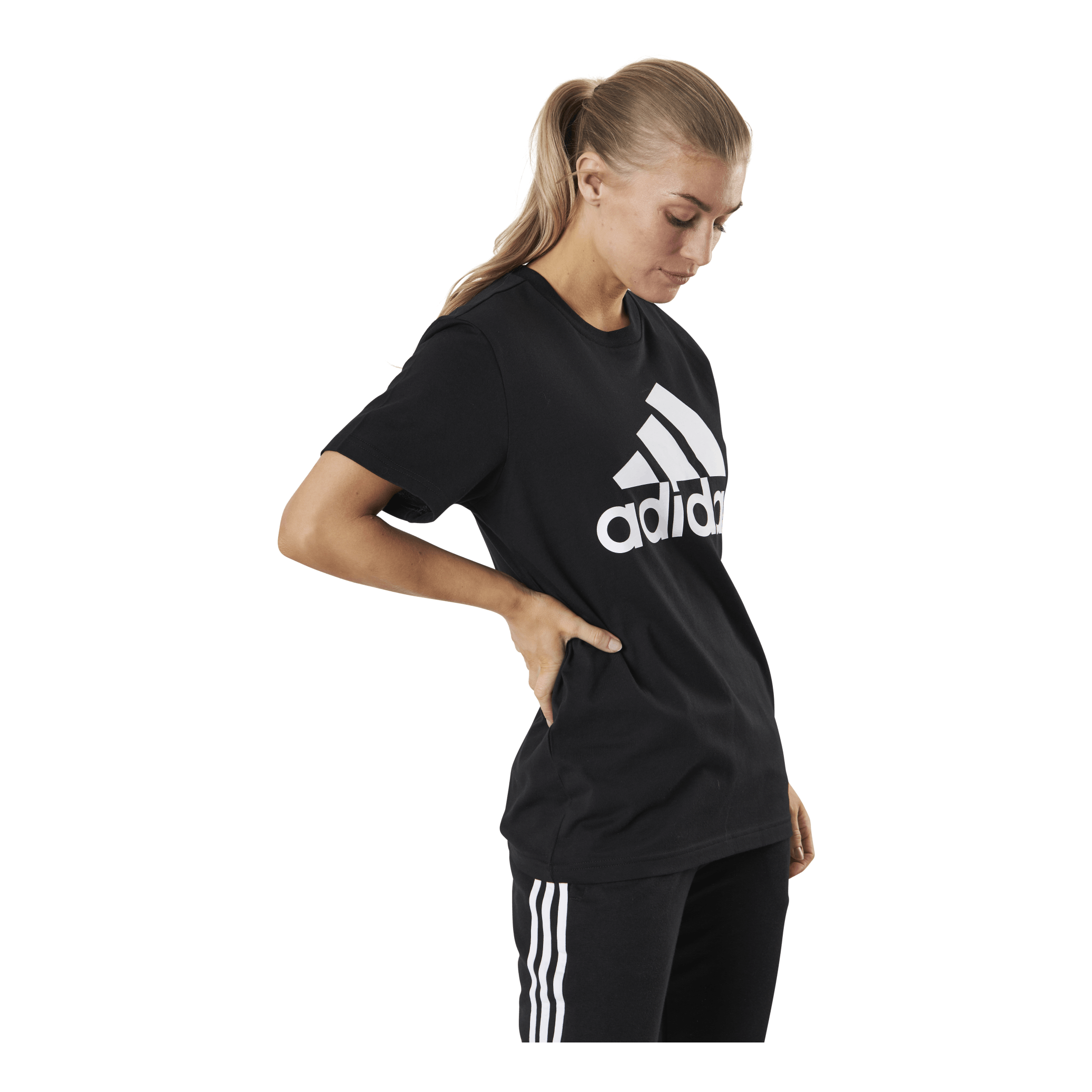 ADIDAS Essentials Boyfriend T-Shirt Black / White 2 ADIDAS Essentials Boyfriend T-Shirt Black / White - Bilde 2