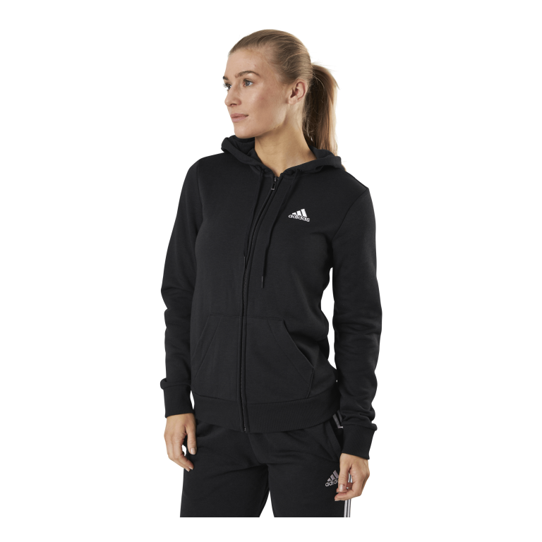 ADIDAS Essentials Full-Zip Hoodie Black / White 2 ADIDAS Essentials Full-Zip Hoodie Black / White - Bilde 2