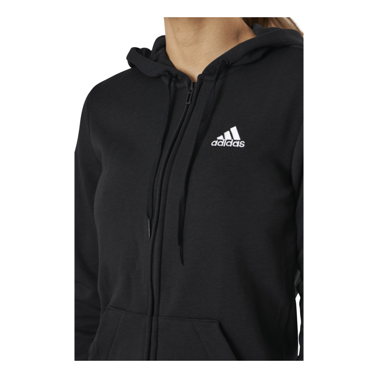 ADIDAS Essentials Full-Zip Hoodie Black / White 4 ADIDAS Essentials Full-Zip Hoodie Black / White - Bilde 4