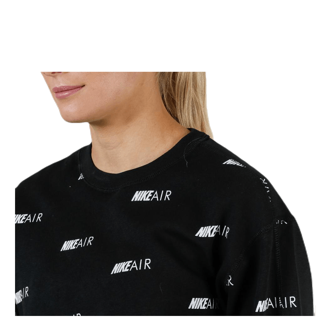 Nike Air AOP Fleece Crew White/Black 4 Nike Air AOP Fleece Crew White/Black - Bilde 4