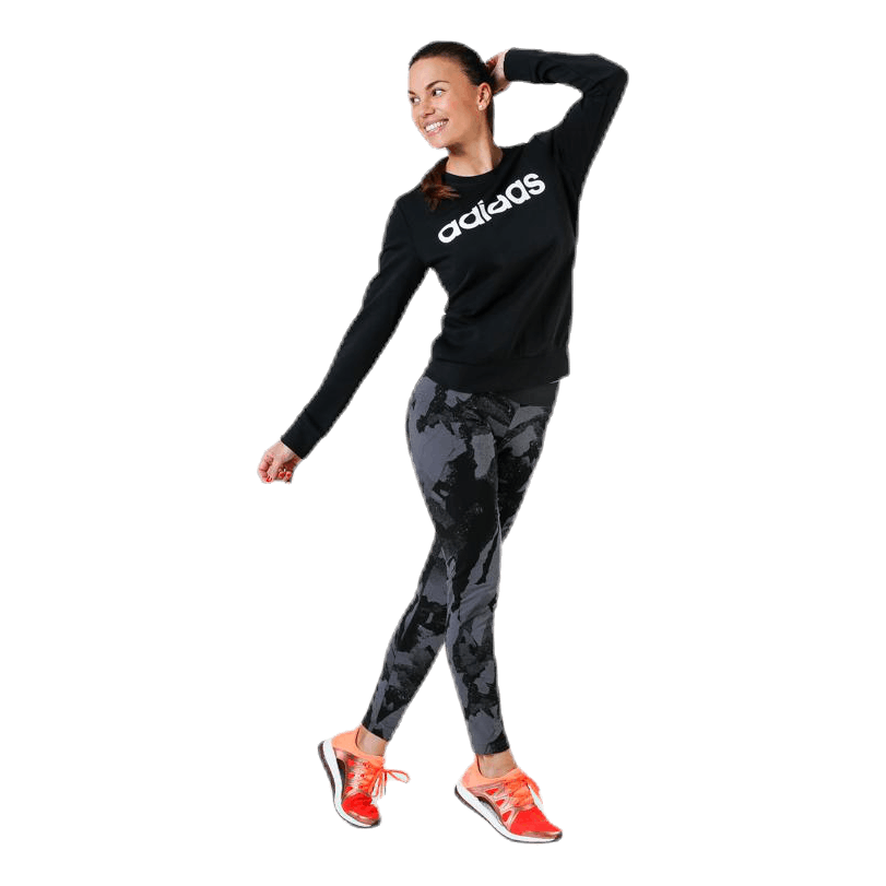 ADIDAS Essentials Linear Crewneck Black / White 3 ADIDAS Essentials Linear Crewneck Black / White - Bilde 3