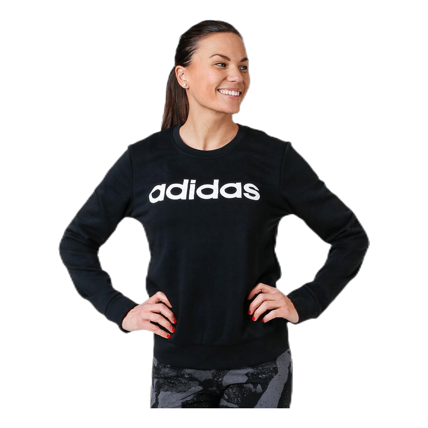 ADIDAS Essentials Linear Crewneck Black / White 4 ADIDAS Essentials Linear Crewneck Black / White - Bilde 4