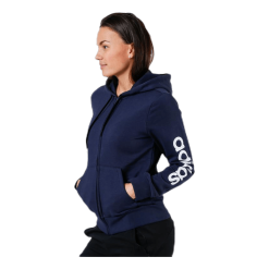 ADIDAS Essentials Linear Full Zip Hoodie Legend Ink / White