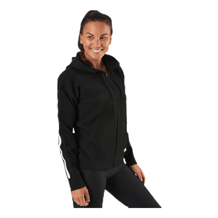 ADIDAS Knit V Hoodie Black 2 ADIDAS Knit V Hoodie Black - Bilde 2