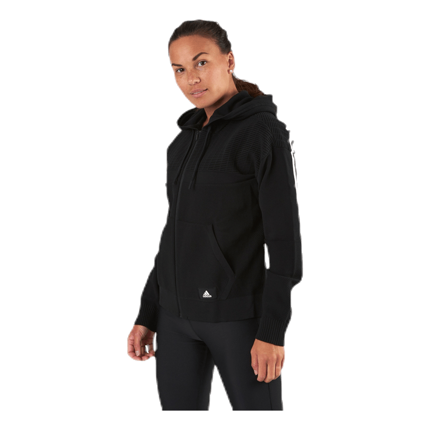 ADIDAS Knit V Hoodie Black 4 ADIDAS Knit V Hoodie Black - Bilde 4