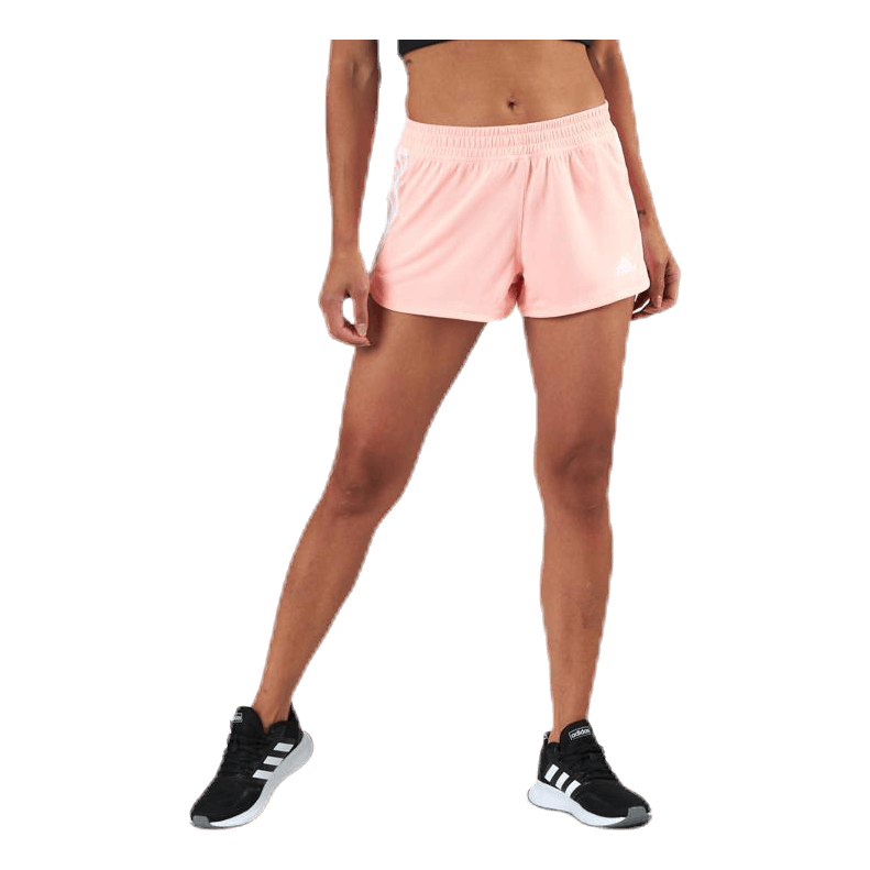ADIDAS Pacer 3-Stripes Knit Shorts Pink 1 ADIDAS Pacer 3-Stripes Knit Shorts Pink