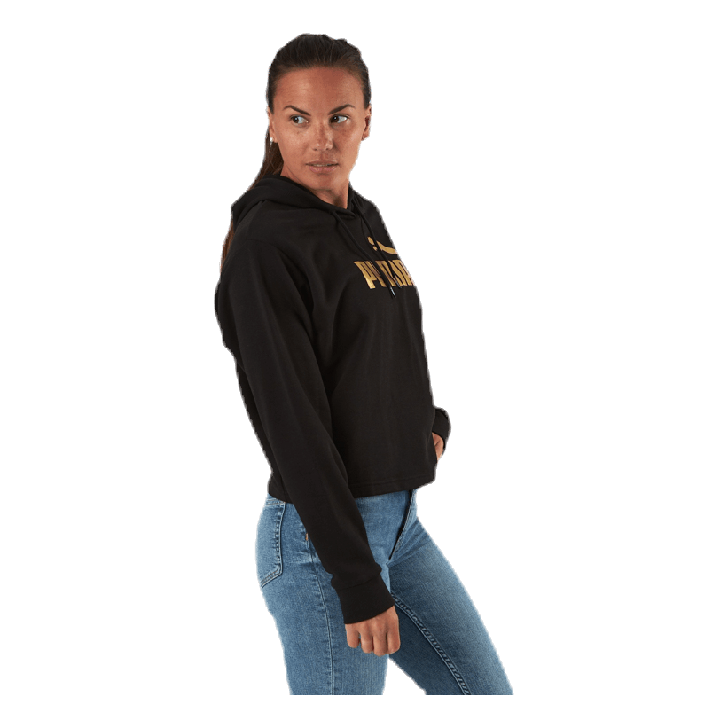Puma ESS+ Metallic Cropped Hoody TR Black/Gold 2 Puma ESS+ Metallic Cropped Hoody TR Black/Gold - Bilde 2