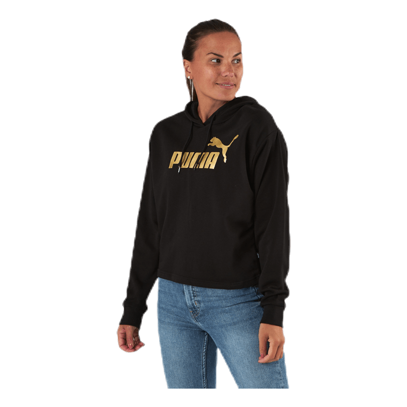 Puma ESS+ Metallic Cropped Hoody TR Black/Gold 4 Puma ESS+ Metallic Cropped Hoody TR Black/Gold - Bilde 4