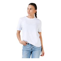 Pieces Ria Ss Fold Up Solid Tee White