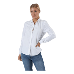 Pieces Irena Ls Oxford Shirt White
