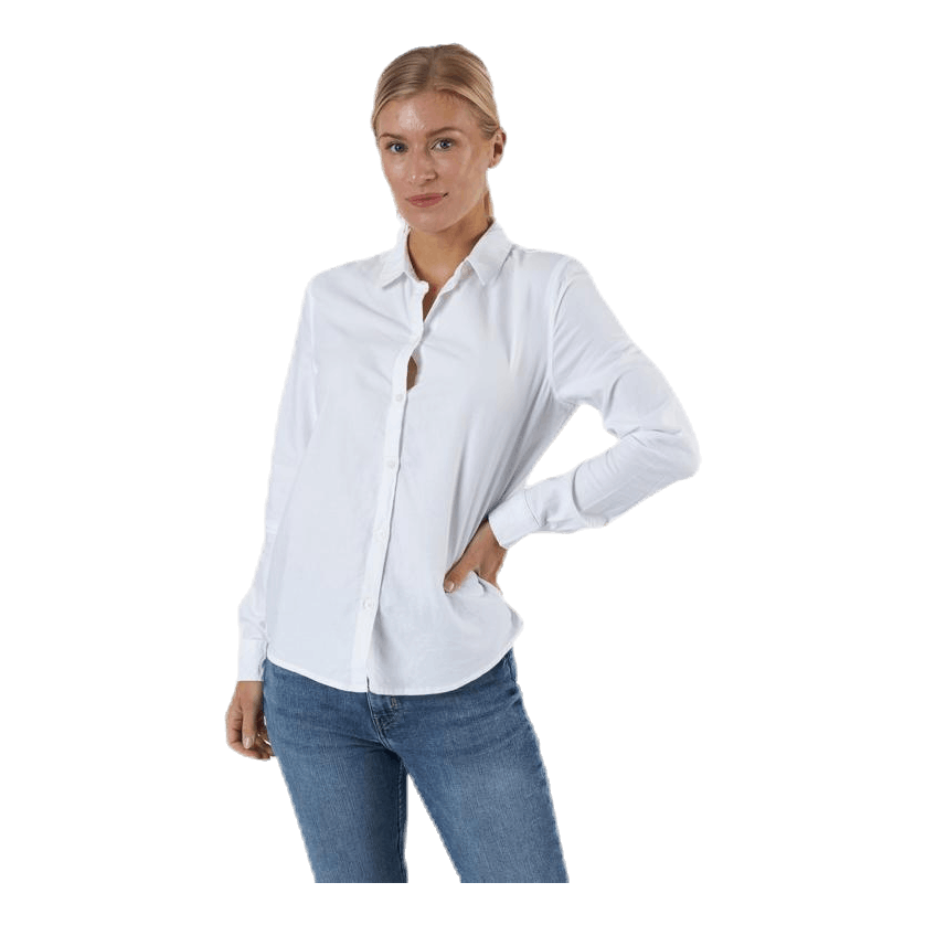 Pieces Irena Ls Oxford Shirt White 1 Pieces Irena Ls Oxford Shirt White