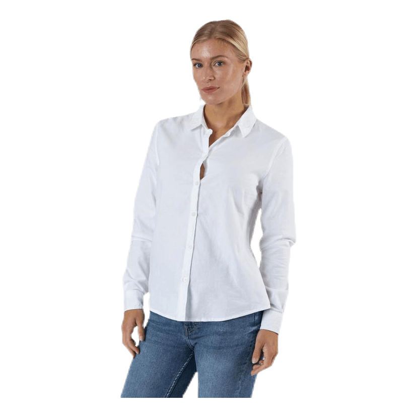Pieces Irena Ls Oxford Shirt White 2 Pieces Irena Ls Oxford Shirt White - Bilde 2