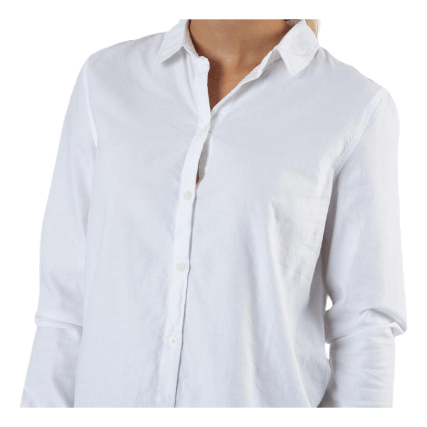 Pieces Irena Ls Oxford Shirt White 4 Pieces Irena Ls Oxford Shirt White - Bilde 4