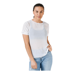 Pieces Amalie Ss Smock Top White