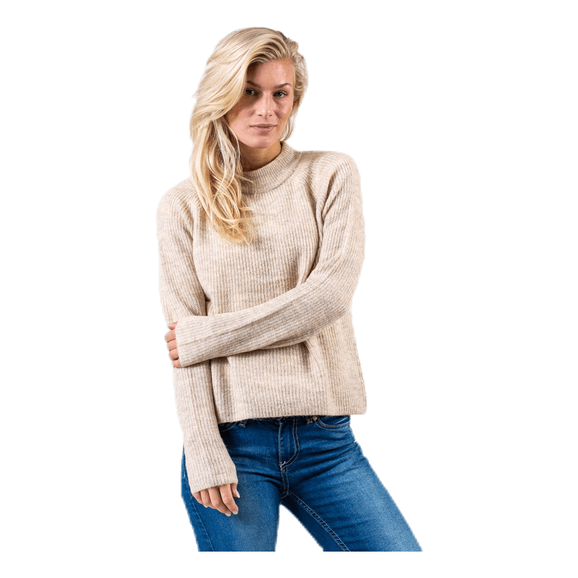 Pieces Ellen Ls O-Neck Knit White 1 Pieces Ellen Ls O-Neck Knit White