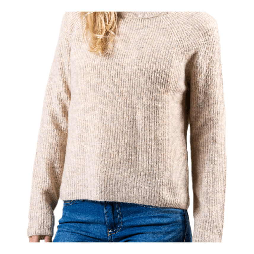 Pieces Ellen Ls O-Neck Knit White 4 Pieces Ellen Ls O-Neck Knit White - Bilde 4