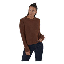 Pieces Ellen Ls O-Neck Knit Brown