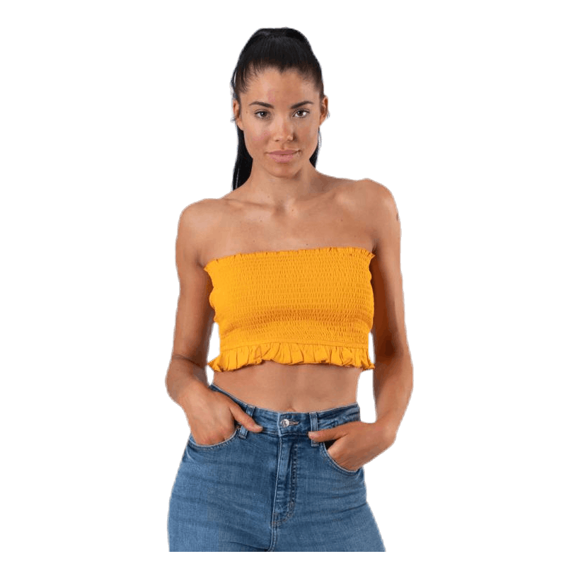 ONLY Sunny Bandeau Smock Top Yellow 1 ONLY Sunny Bandeau Smock Top Yellow