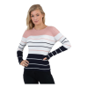 ONLY Natalia Stripe L/S Pullover Knt Red