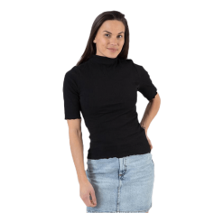 Pieces Nukisa 2/4 Mock Neck Top Bc Black