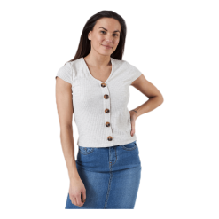 ONLY Nella S/S Button Top Beige