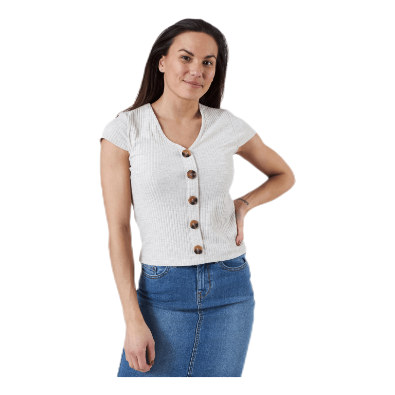 ONLY Nella S/S Button Top Beige 1 ONLY Nella S/S Button Top Beige