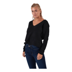 Pieces Babett Ls V-Neck Knit Black