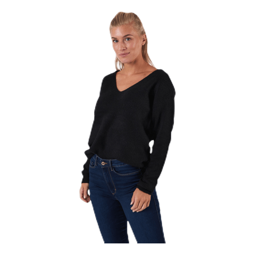 Pieces Babett Ls V-Neck Knit Black 1 Pieces Babett Ls V-Neck Knit Black
