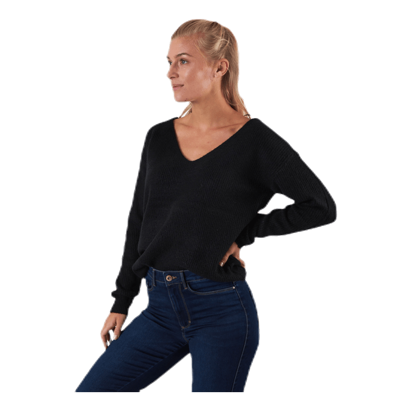 Pieces Babett Ls V-Neck Knit Black 2 Pieces Babett Ls V-Neck Knit Black - Bilde 2
