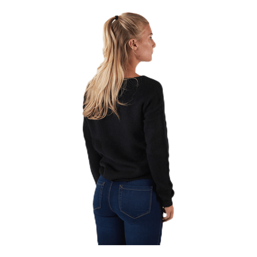 Pieces Babett Ls V-Neck Knit Black 3 Pieces Babett Ls V-Neck Knit Black - Bilde 3