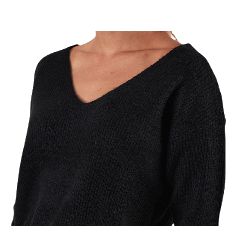 Pieces Babett Ls V-Neck Knit Black 4 Pieces Babett Ls V-Neck Knit Black - Bilde 4