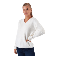 ONLY Camilla V-Neck L/S Pullover Knt White