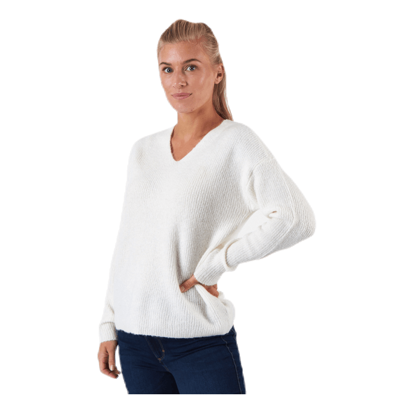ONLY Camilla V-Neck L/S Pullover Knt White 1 ONLY Camilla V-Neck L/S Pullover Knt White