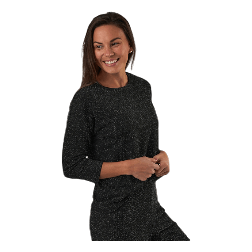 ONLY New Queen 3/4 Glitter Top Jrs Black 1 ONLY New Queen 3/4 Glitter Top Jrs Black