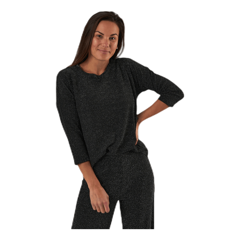 ONLY New Queen 3/4 Glitter Top Jrs Black 2 ONLY New Queen 3/4 Glitter Top Jrs Black - Bilde 2