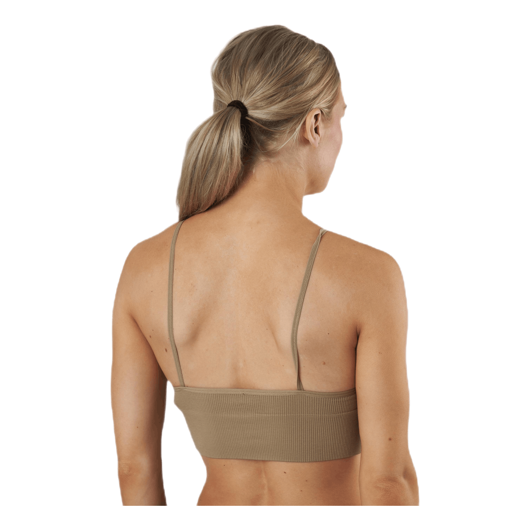 ONLY Vicky Rib Seamless V-neck Top Beige 3 ONLY Vicky Rib Seamless V-neck Top Beige - Bilde 3