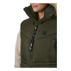 Svea W. Generous Hip Length Vest Dark Army -Billig Jakker butikk 60471 14 004