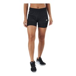 ADIDAS Pacer 3 Stripe Woven 2 In 1 Short Black / White