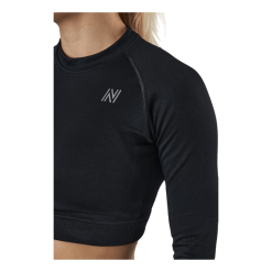 Norfolk Molly Seamless Ls Crop Top Black -Billig Jakker butikk 60492 05 004